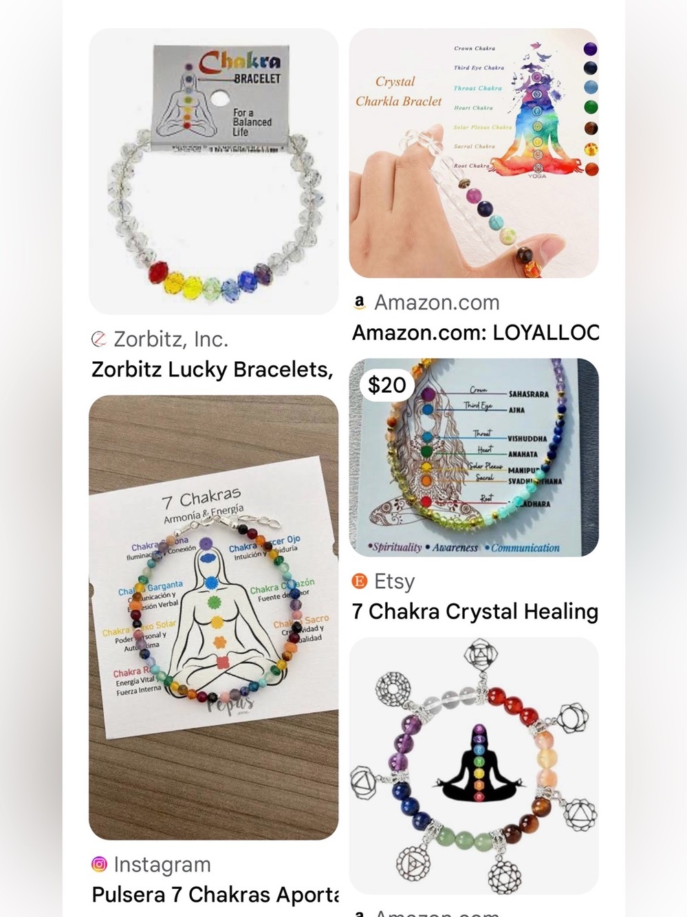 #2044*Chakra Beaded Bracelet - Clear Crystal with Rainbow Accent - Picture 4 of 17